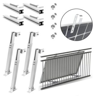 Balkonkraftwerk Halterung Geländer Befestigung für 2 Solarmodule